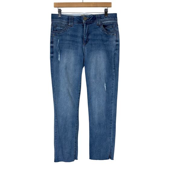 Democracy Ab Technology Jeans Womens 8 Medium Wash Distressed Straight Casual - Picture 1 of 8